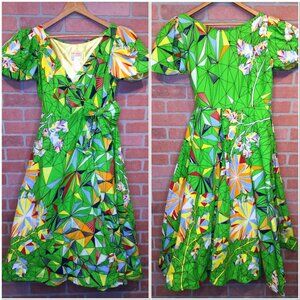 Ene Penny Couture Puff Sleeve Maxi Wrap Dress Size M Crinoline Dopamine Coquette